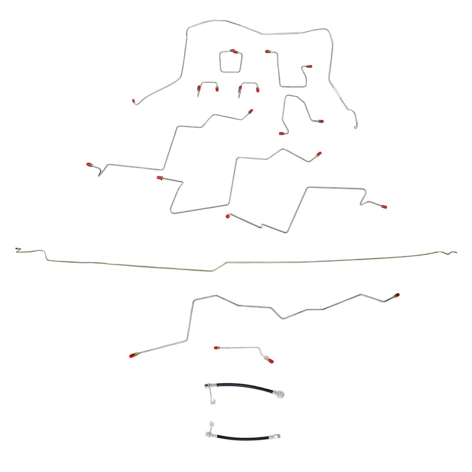 Complete Brake Line Kit For 01-02 Ram 2500 4WD Automatic Trans AWABS Ext Cab/Long Bed Complete Brake Line Stainless Fine Lines