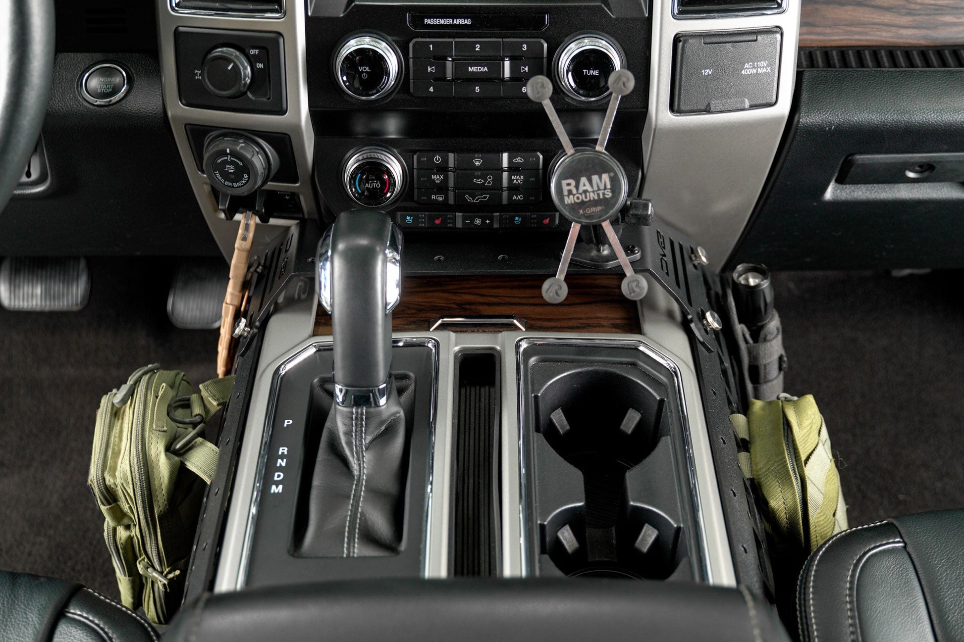 2015 2020 Ford F 150 2017 2021 Super Duty F 250/350 Center Console Molle Panels Device Mount DV8 Offroad-10
