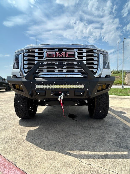 A2 Front Bumper Sport For 2024-2026 Sierra 2500/3500 HD Sensor Cutouts Without Mesh Grill Bodyguard Bumpers-2