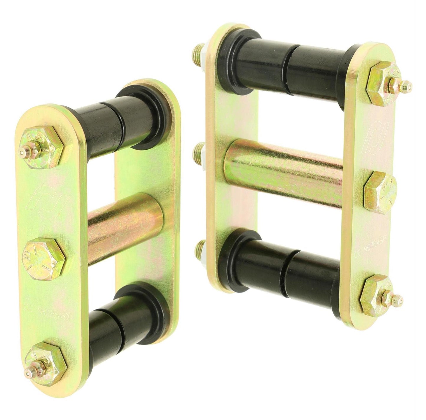 HD Leaf Spring Shackles 76-86 Jeep CJ Includes Urethane Bushings HD Greasable Bolts Pair RockJock 4x4-3