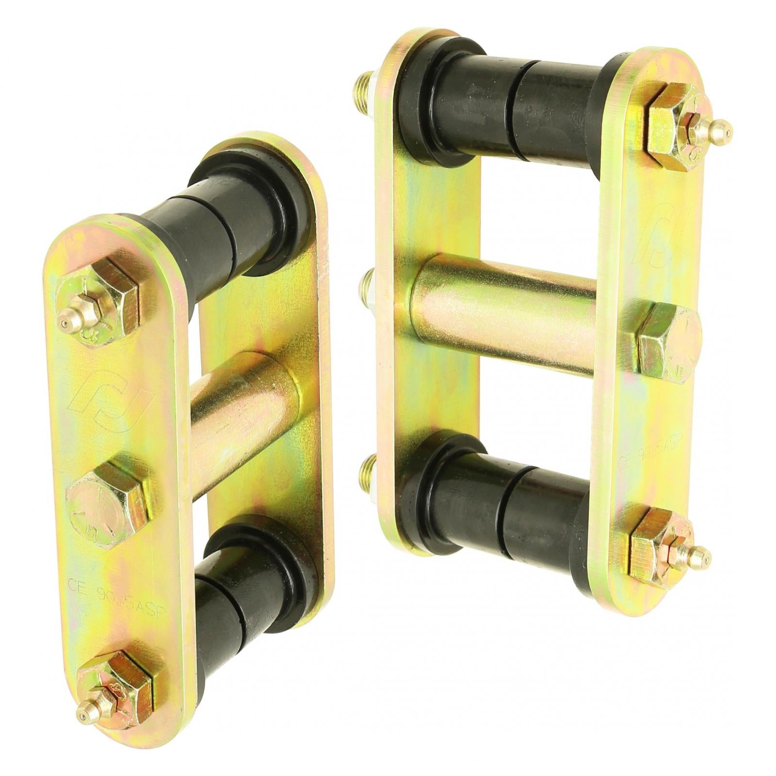 HD Leaf Spring Shackles 76-86 Jeep CJ Includes Urethane Bushings HD Greasable Bolts Pair RockJock 4x4