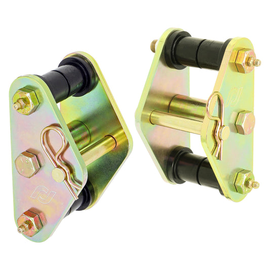 HD Leaf Spring Tow Shackles 76-86 Jeep CJ Front Includes Urethane Bushings HD Greasable Bolts Pair For Use w/ CE-9033F or CE-9033D RockJock 4x4