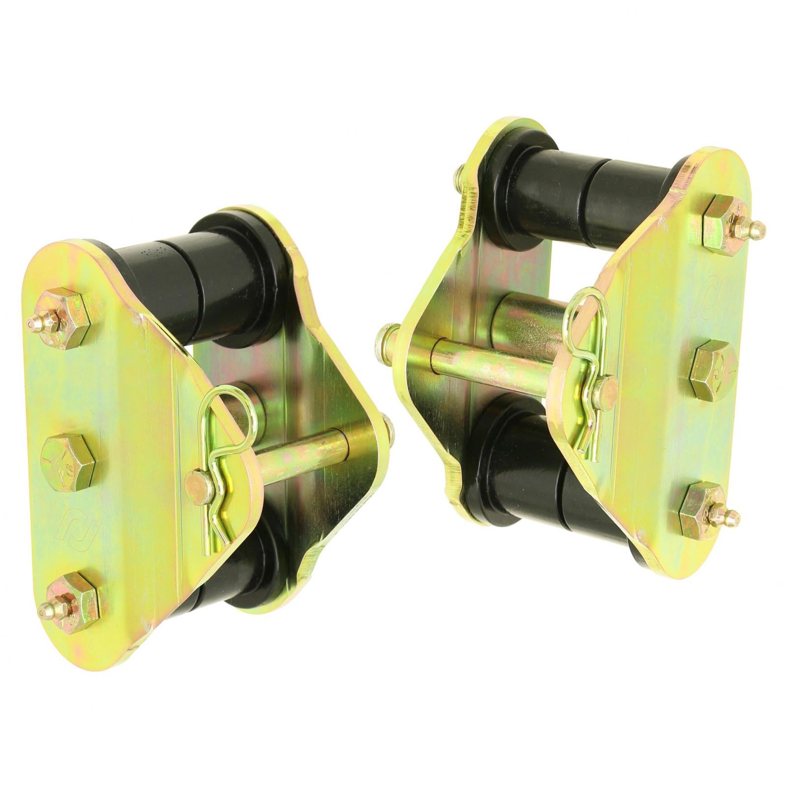 HD Leaf Spring Shackles 87-95 Wrangler YJ Front Includes Urethane Bushings HD Greasable Bolts Pair For Use w/ ProComp Springs and CE-9033F or CE-9033D RockJock 4x4