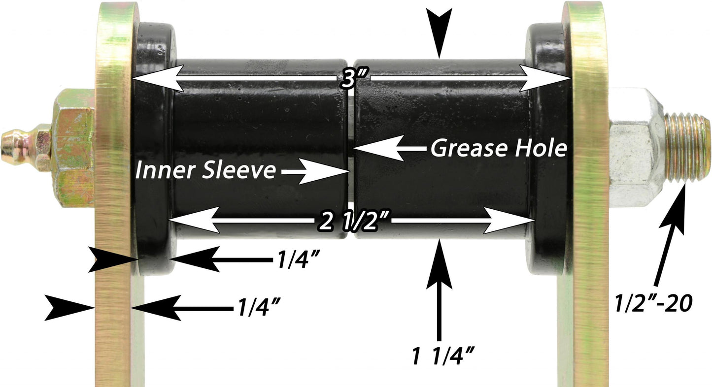 HD Leaf Spring Shackles 87-95 Wrangler YJ Front Includes Urethane Bushings HD Greasable Bolts Pair For Use w/ CE-9033F or CE-9033D RockJock 4x4-2