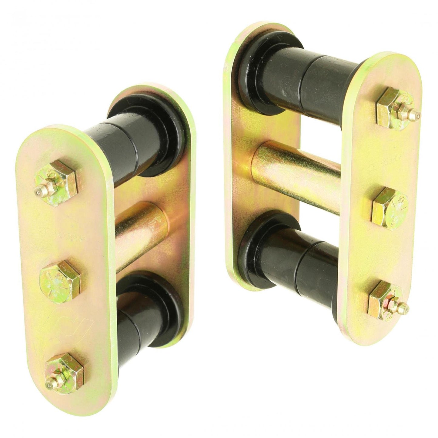 HD Leaf Spring Shackles 87-95 Wrangler YJ Front Includes Urethane Bushings HD Greasable Bolts Pair RockJock 4x4-3