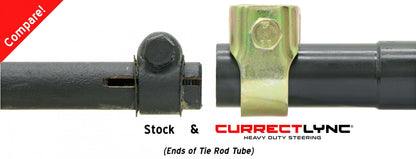 Currectlync Steering System 97-06 Wrangler TJ and LJ Unlimited/XJ/MJ Bolt-On Includes 1 1/4 Inch Diameter Tie Rod/Forged Drag Link HD Steering Stabilizer Shock Mounting Kit RockJock 4x4-2