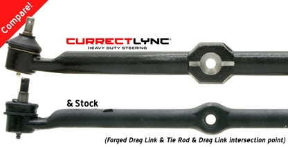 Currectlync Steering System 97-06 Wrangler TJ and LJ Unlimited/XJ/MJ Bolt-On Includes 1 1/4 Inch Diameter Tie Rod/Forged Drag Link HD Steering Stabilizer Shock Mounting Kit RockJock 4x4-3