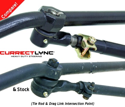 Currectlync Steering System 97-06 Wrangler TJ and LJ Unlimited/XJ/MJ Bolt-On Includes 1 1/4 Inch Diameter Tie Rod/Forged Drag Link HD Steering Stabilizer Shock Mounting Kit RockJock 4x4-4