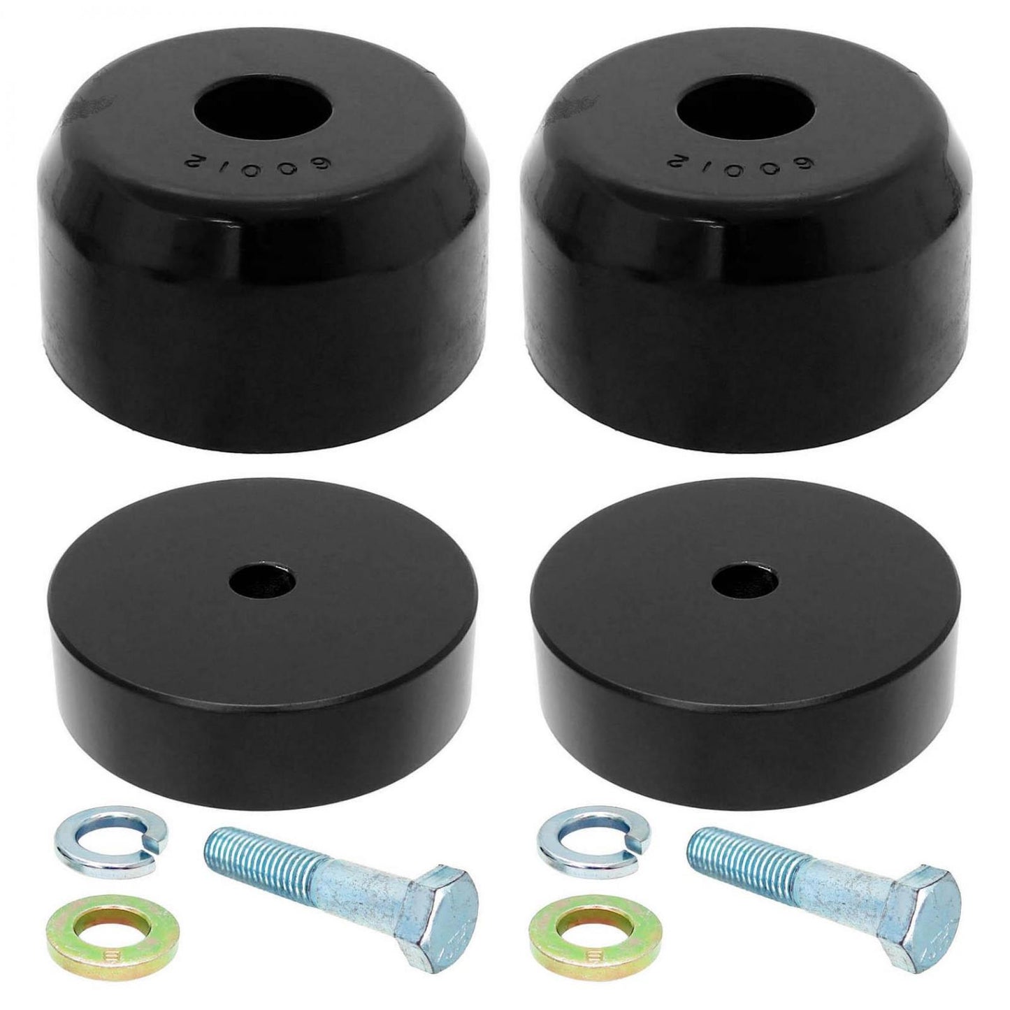 Bump Stop Kit 07-18 Wrangler JK Includes Billet Aluminum Spacers Urethane Bump Stops Hardware RockJock 4x4-1