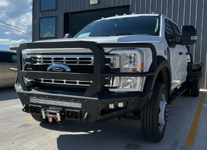 A2 Front Bumper Extreme For 2023-2026 Ford F550 Superduty ACC Compatible Sensor Cutouts With Mesh Grill Bodyguard Bumpers-3