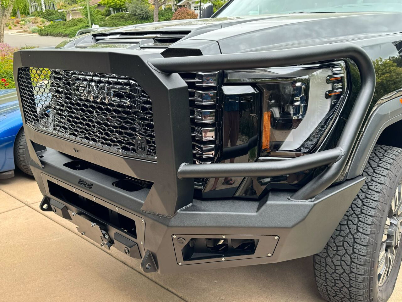 A2 Front Bumper Extreme For 2024-2026 Sierra 2500/3500 HD Sensor Cutouts With Mesh Grill Bodyguard Bumpers-2