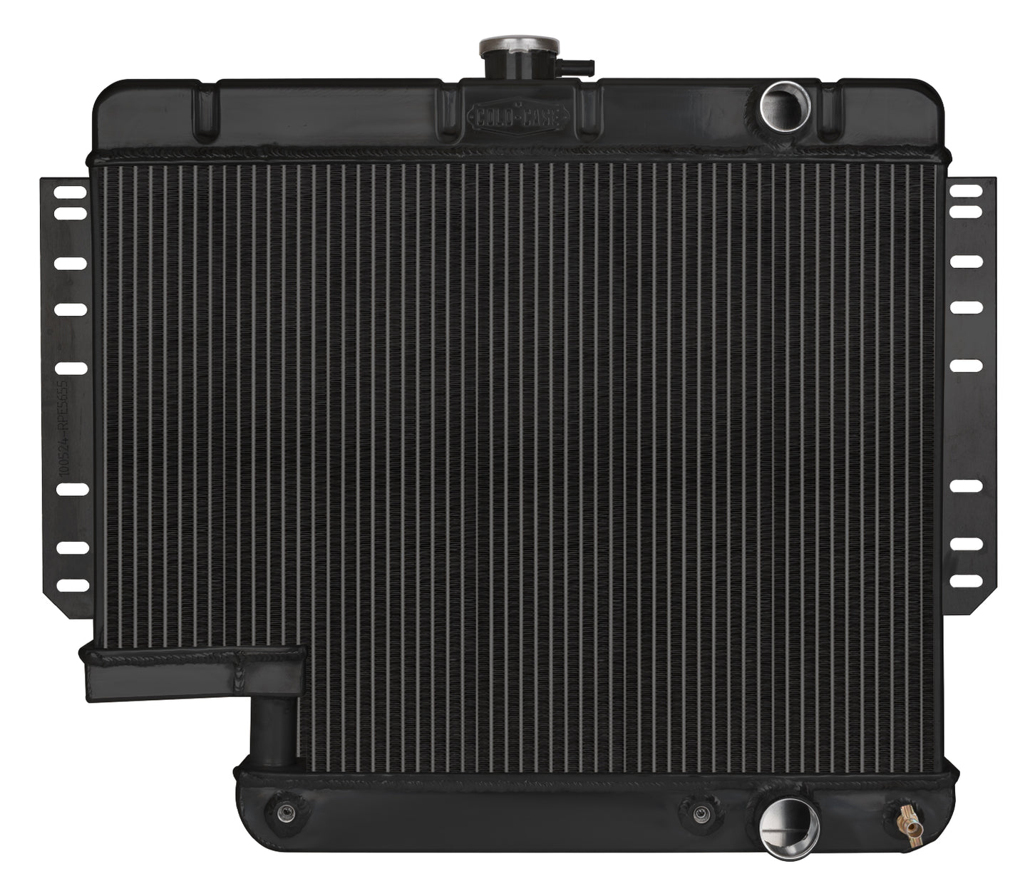 Cold Case Radiators 61-65 Impala with 500 Steering Box Aluminum Radiator Black Night Rider Series Cold Case Radiators