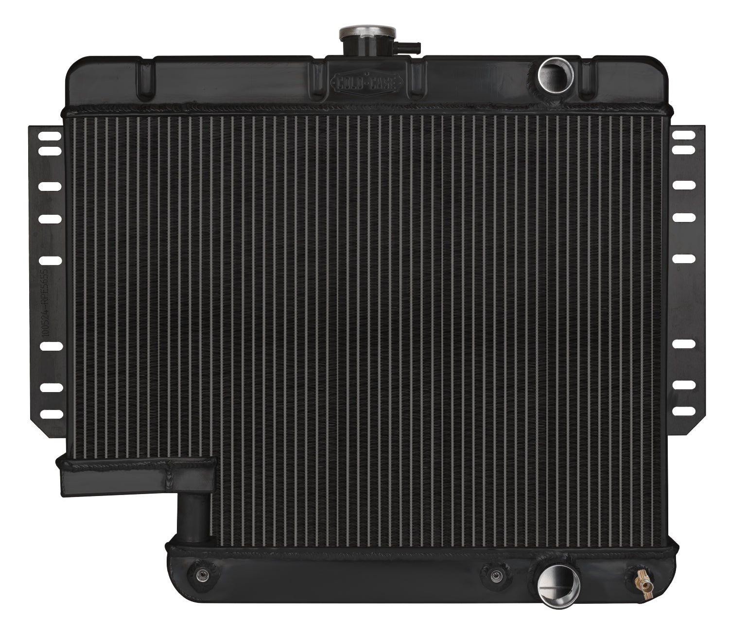 Cold Case Radiators 61-65 Impala with 500 Steering Box Aluminum Radiator Black Night Rider Series Cold Case Radiators