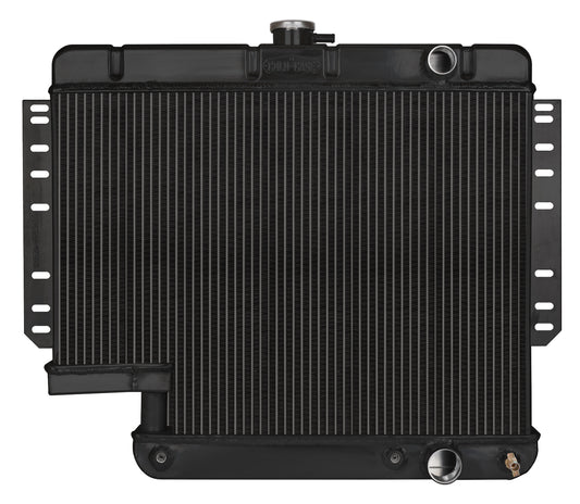 Cold Case Radiators 61-65 Impala with 500 Steering Box Aluminum Radiator Black Night Rider Series Cold Case Radiators