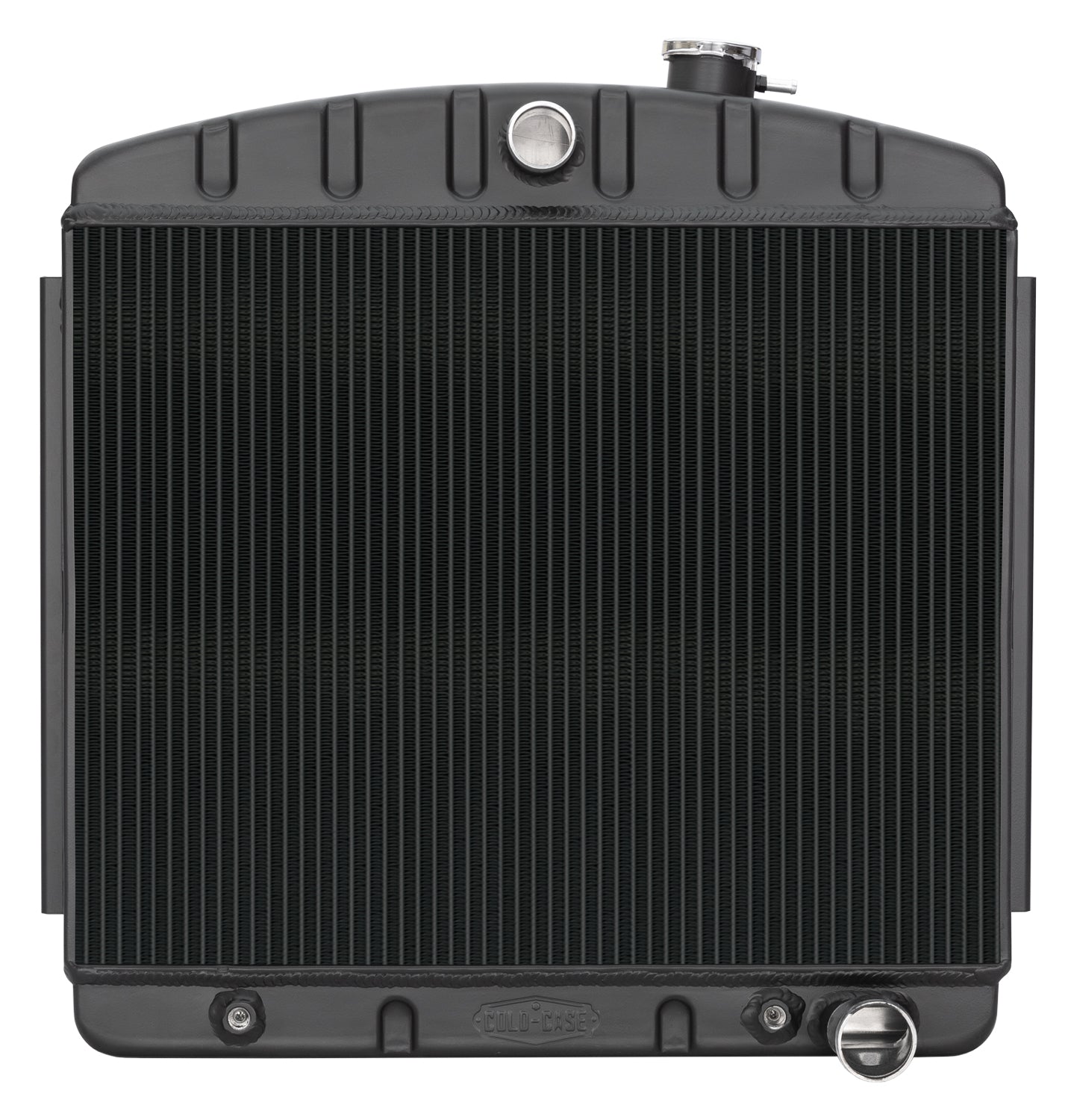 Cold Case Radiators 55-57 Tri-5 Chevy V8 Mount Aluminum Radiator Black Night Rider Series Cold Case Radiators