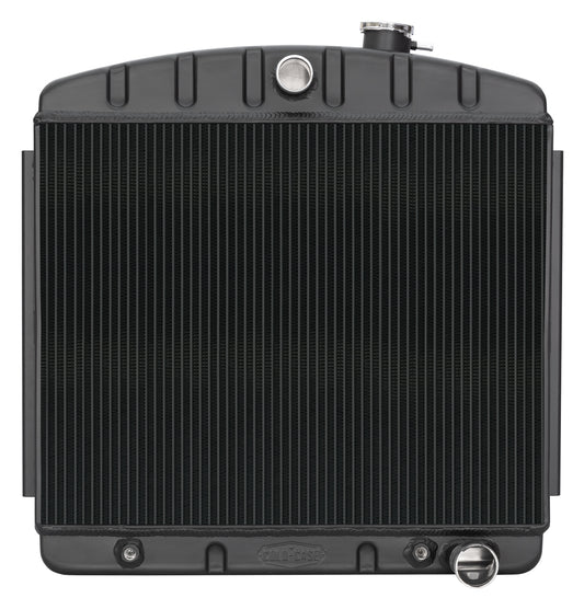 Cold Case Radiators 55-56 Tri-5 Chevy 6 Cyclinder Front Mount Aluminum Radiator Black Night Rider Series Cold Case Radiators