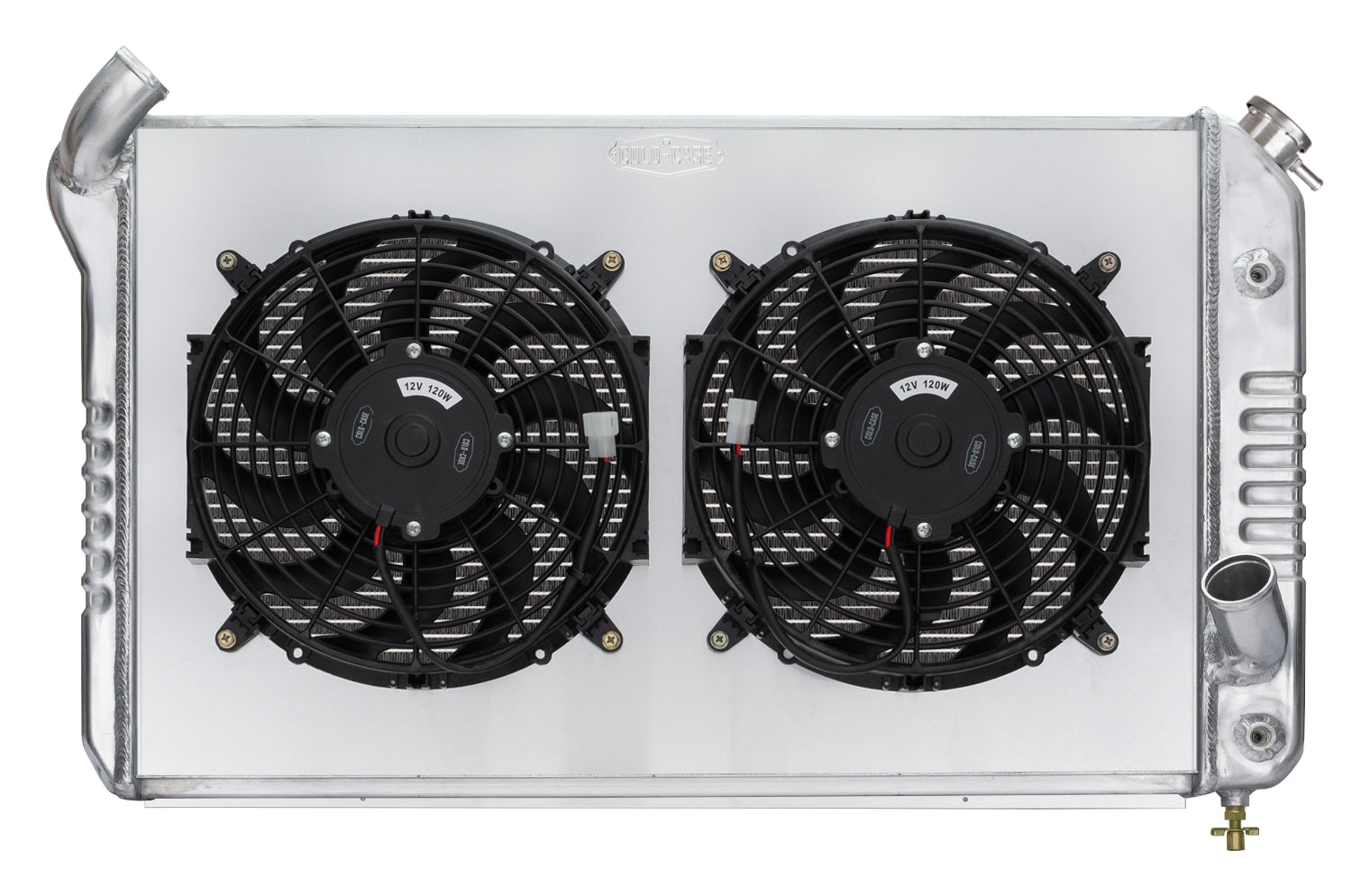 69-72 Corvette Small Block Aluminum Radiator Dual 12 Inch Fan Kit Cold Case Radiators