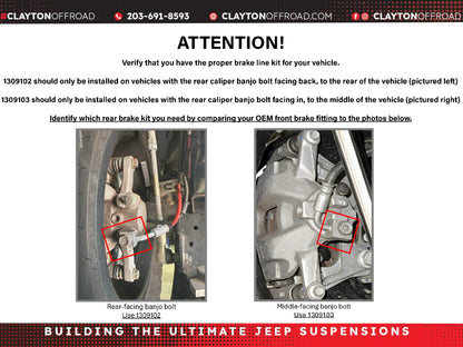 Jeep Wrangler Rear Brake Lines (2018+, JL) Clayton Off Road-1