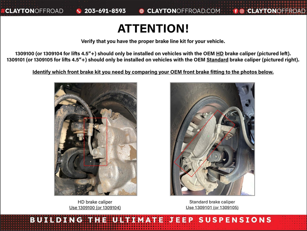 Jeep Front Brake Lines 40 Inch (18-Present, JL) Clayton Off Road-1