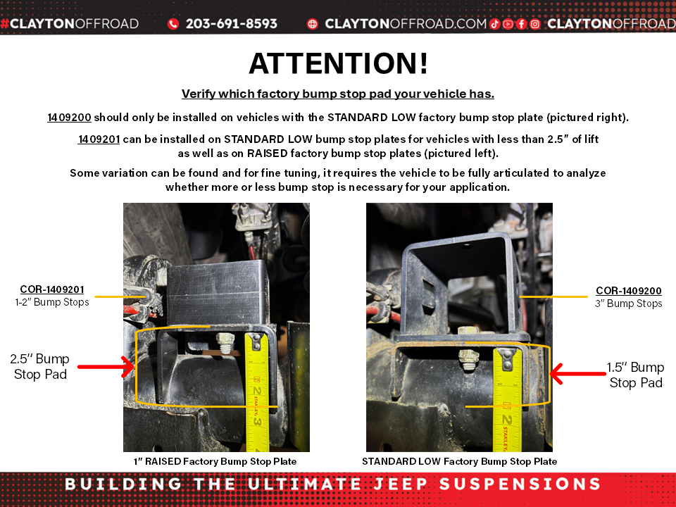 Jeep Wrangler 3 Inch Rear Bump Stops 2018+ JL Clayton Off Road-1
