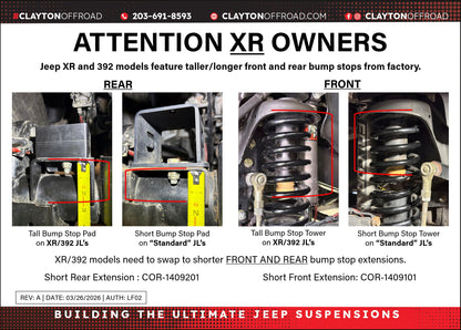 Jeep Wrangler 1-2 Inch Tall Rear Bump Stops 2018+ JL Clayton Off Road-1