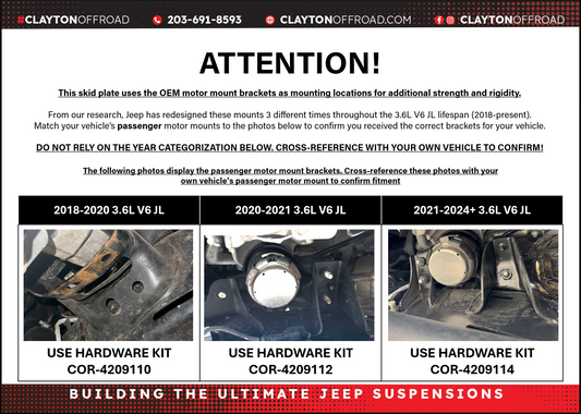 Jeep 3.6L Engine Skid Plate System (2020+, JL/JT) Clayton Off Road-1