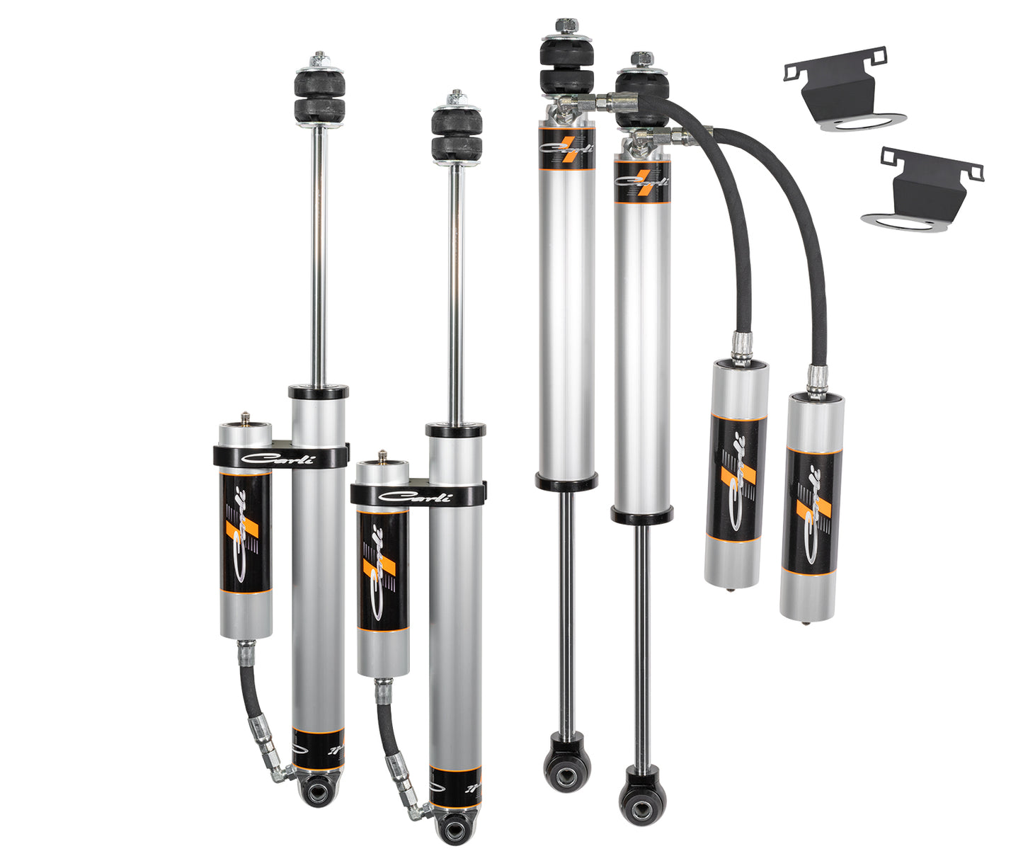 14-23 RAM 2500 4x4 Diesel Spec 2.0 inch RR Front & Rear Shock Package 3.25 Inch Lift RES Mounts & Brake Line Tabs Carli Suspension