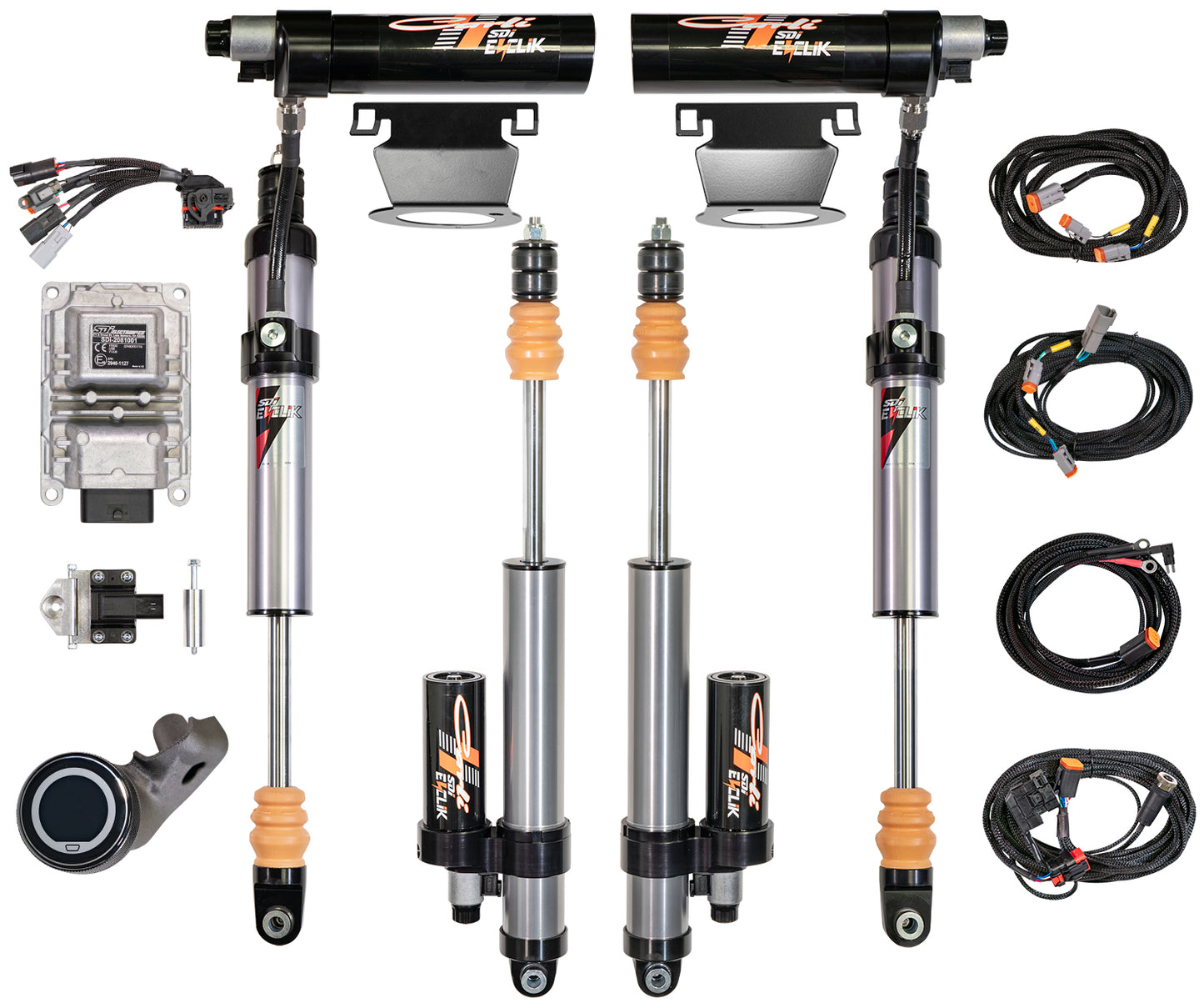 14-18 RAM 2500 4x4 Diesel Eventure 2.5 Inch RR Front & Rear Shock Package 3.25 inch Lift RES Mounts & Brake Line Tabs Carli Suspension