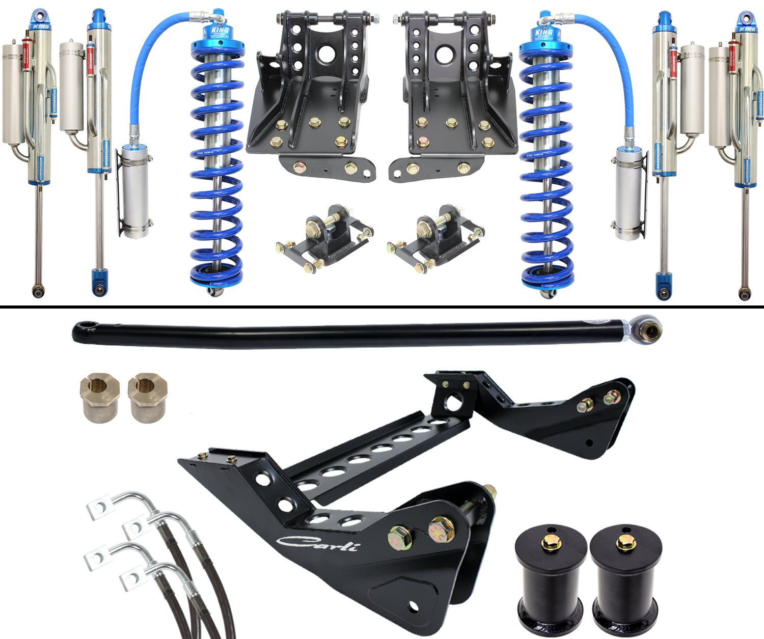 Tuned 2.5 Coilover/Bypass Package 4.5 Lift 2008-10 Ford F250/F350 4x4 Carli Suspension