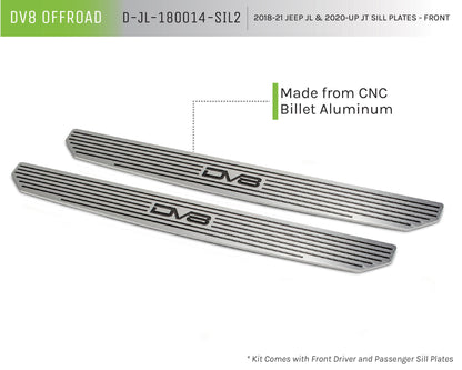 2020 2025 Jeep Wrangler JL JLU Gladiator JT Front ONLY Sill Pllates DV8 Offroad-6