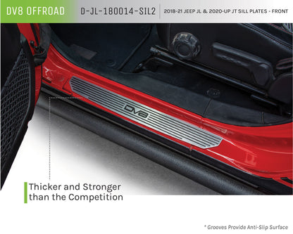 2020 2025 Jeep Wrangler JL JLU Gladiator JT Front ONLY Sill Pllates DV8 Offroad-7