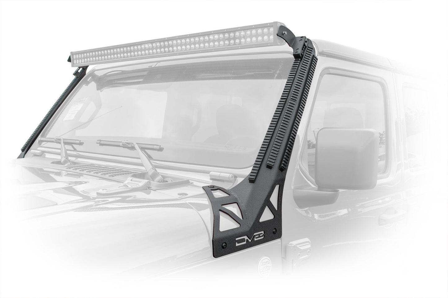 2018 2025 Jeep Wrangler JL JLU Gladiator JT A Pillar Mount With Rail Accessory Mount System DV8 Offroad