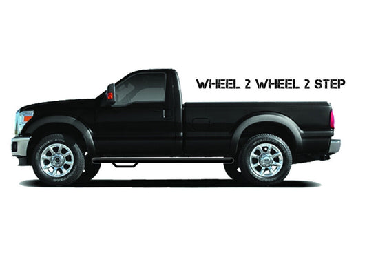 Nerf Step Bar Wheel-to-Wheel without Bed Access (1 Step per Side) 3 Inch Main Tube Diameter 2009-2018 (2019-2023 Classic) Ram 1500 6' 4 Inch Bed Regular Cab Gloss Black N Fab NFab-1