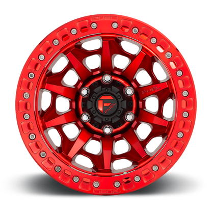 Aluminum 17X9 Covert Beadlock D113 Candy Red Fuel Off Road Wheels-5