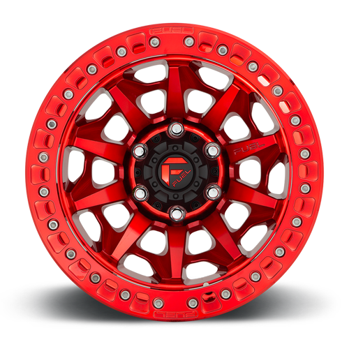 Aluminum 17X9 Covert Beadlock D113 Candy Red Fuel Off Road Wheels-2