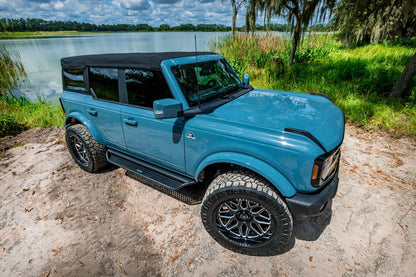 Dominator Xtreme D1 Side Steps with Rocker Panel Mounting Bracket Kit Textured Black 2021-2025 Ford Bronco Go Rhino-3