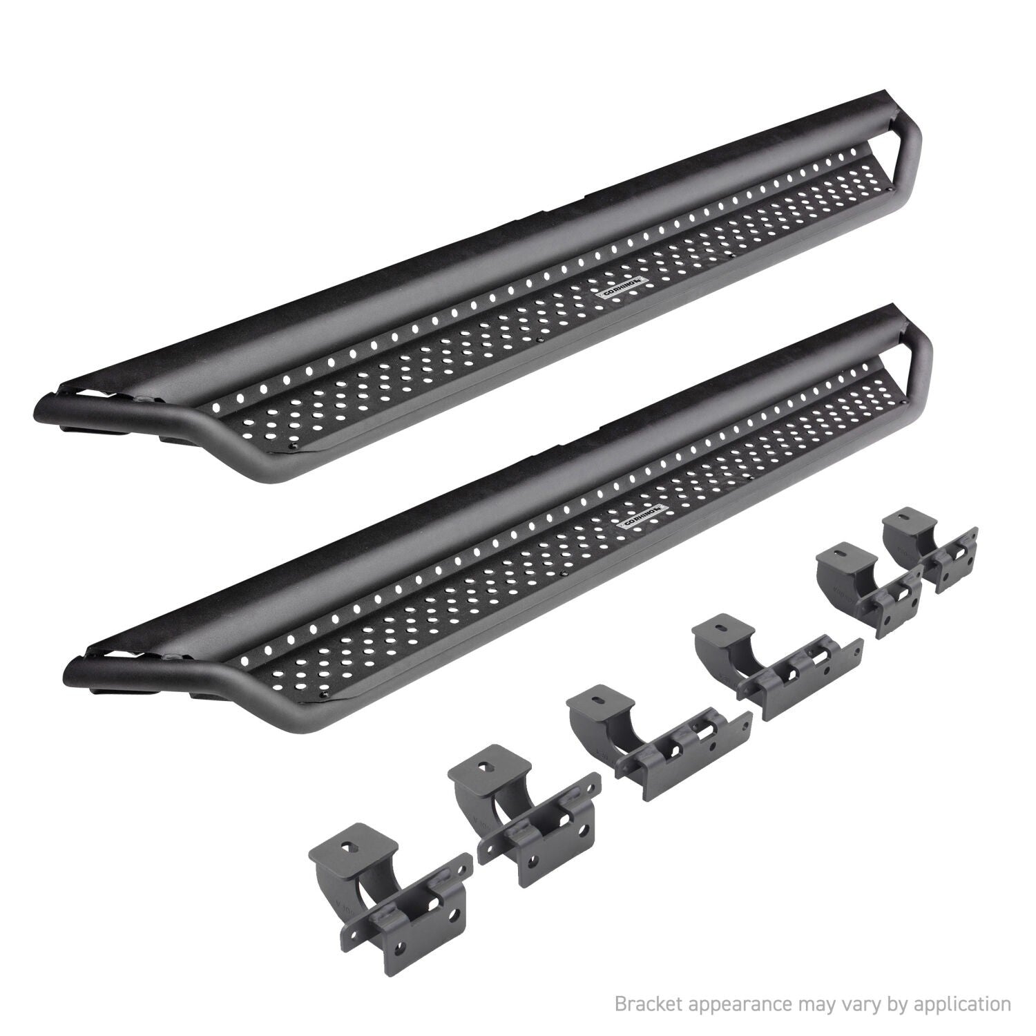 Dominator Xtreme D1 Side Steps with Rocker Panel Mounting Bracket Kit Textured Black 2021-2025 Ford Bronco Go Rhino-6