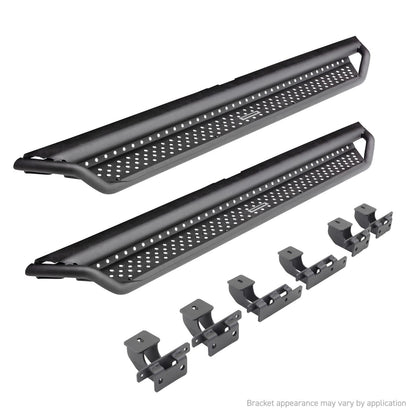 Dominator Xtreme D1 Side Steps with Rocker Panel Mounting Bracket Kit Textured Black 2021-2025 Ford Bronco Go Rhino-6