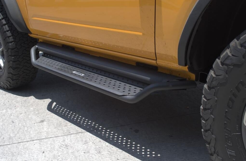 Dominator Xtreme D1 SideSteps With Mounting Bracket Kit Textured Black 2021-2025 Ford Bronco 2 Door Go Rhino-1