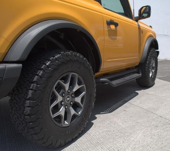 Dominator Xtreme D1 SideSteps With Mounting Bracket Kit Textured Black 2021-2025 Ford Bronco 2 Door Go Rhino-6