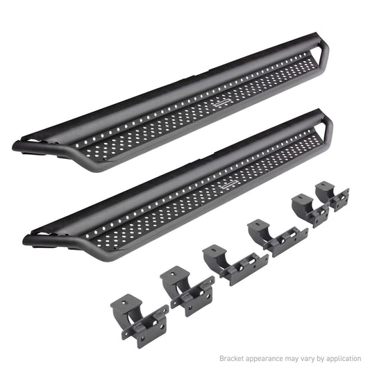 Dominator Xtreme D1 SideSteps With Mounting Bracket Kit Textured Black 2022-2025 Toyota Tundra Go Rhino-1