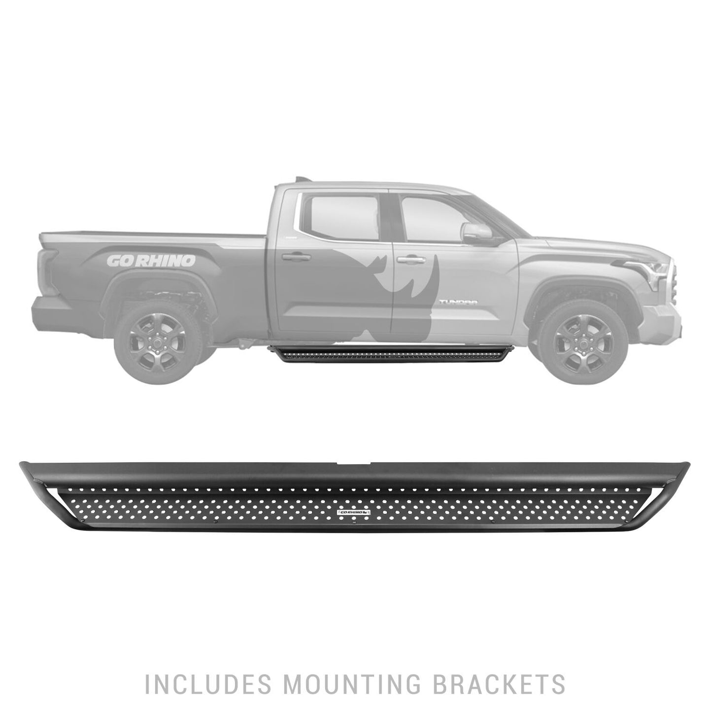 Dominator Xtreme D1 SideSteps With Mounting Bracket Kit Textured Black 2022-2026 Toyota Tundra Go Rhino-4