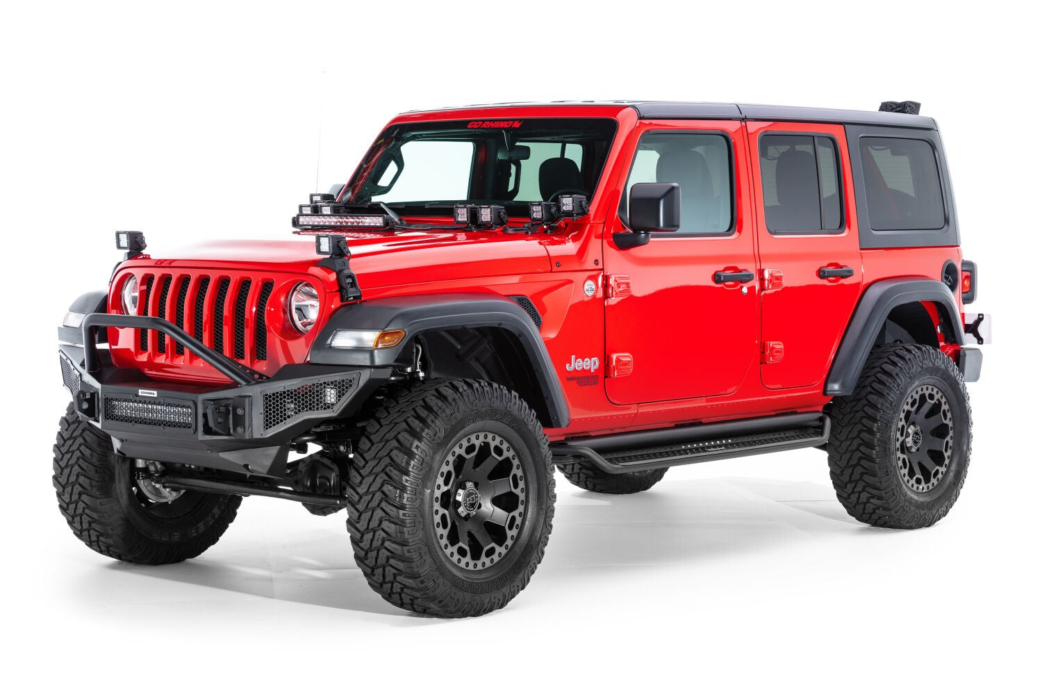 Dominator Xtreme D1 SideSteps With Mounting Bracket Kit Textured Black 2018-2026 Jeep Wrangler Go Rhino-3