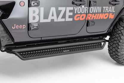 Dominator Xtreme D1 SideSteps With Mounting Bracket Kit Textured Black 2020-2025 Jeep Gladiator Go Rhino-4