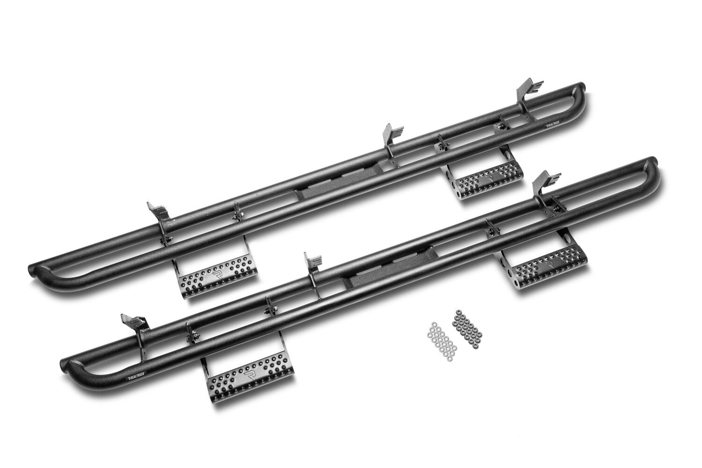 RKR Step System Cab Length (2 Step Mounts/2 Steps per Side) 1.75 Inch Rails 2019-2025 Ram 2500/3500/4500/5500 Crew Cab Textured Black NFab-1