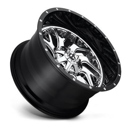 Aluminum 20X10 Triton D211 Chrome/Gloss Black Lip Fuel Off Road Wheels-7