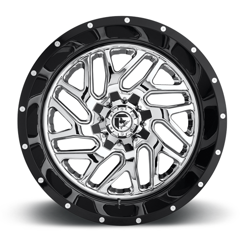 Aluminum 20X10 Triton D211 Chrome/Gloss Black Lip Fuel Off Road Wheels-5