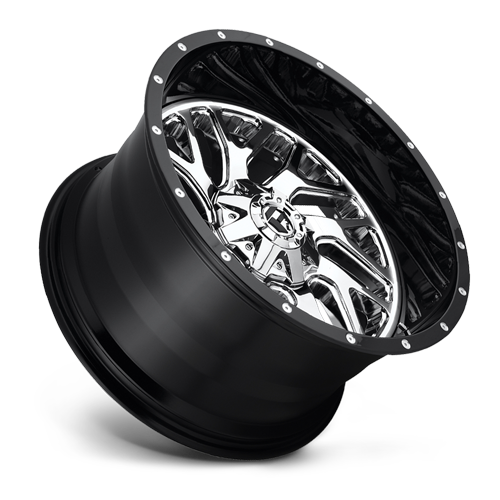 Aluminum 20X10 Triton D211 Chrome/Gloss Black Lip Fuel Off Road Wheels-13