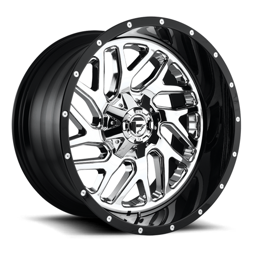 Aluminum 20X10 Triton D211 Chrome/Gloss Black Lip Fuel Off Road Wheels