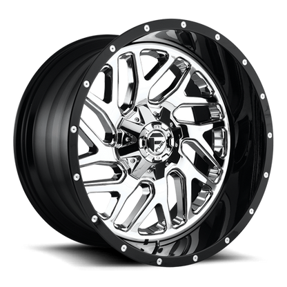 Aluminum 20X10 Triton D211 Chrome/Gloss Black Lip Fuel Off Road Wheels